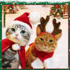 Christmas Cat Dog Hat Headwear Scarf Cape to Dress Cape