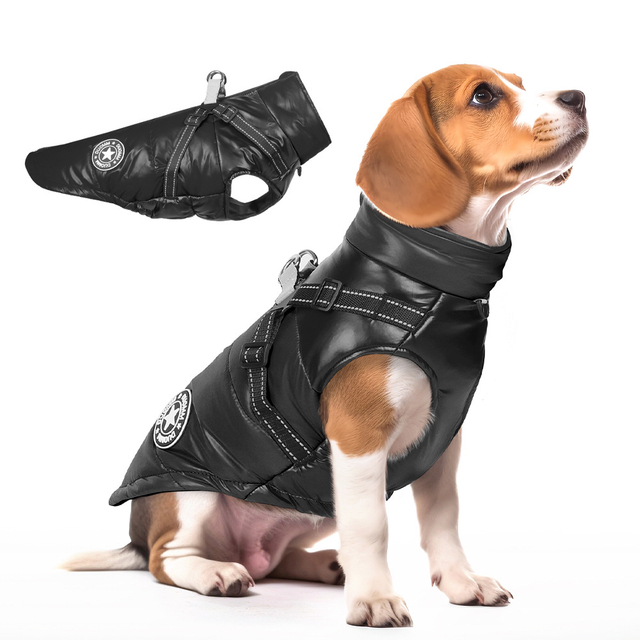 Fall And Winter Dog Clothes Waterproof Windproof Dog Padded Jacket Reflective Warm Puppy Clothes