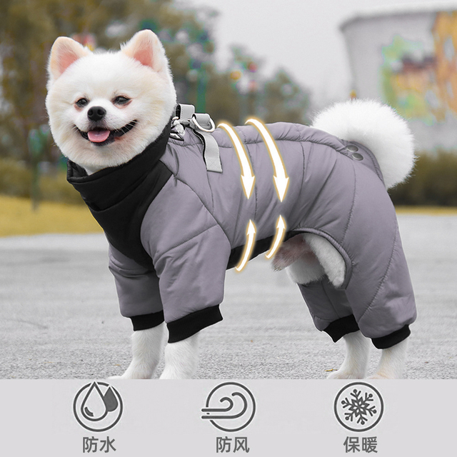 Dog Fall And Winter Clothes Reflective Waterproof Puppy Clothes Thickened Dog Quad Coat Padded Jacket for Pet